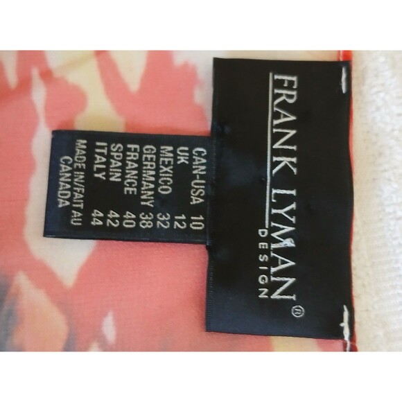 Frank Lyman Womens Blouse Top Sheer Asymmetric Multicolor Size 10 Chiffon Artsy - Picture 7 of 7